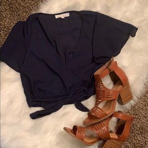 NWOT cropped wrap top